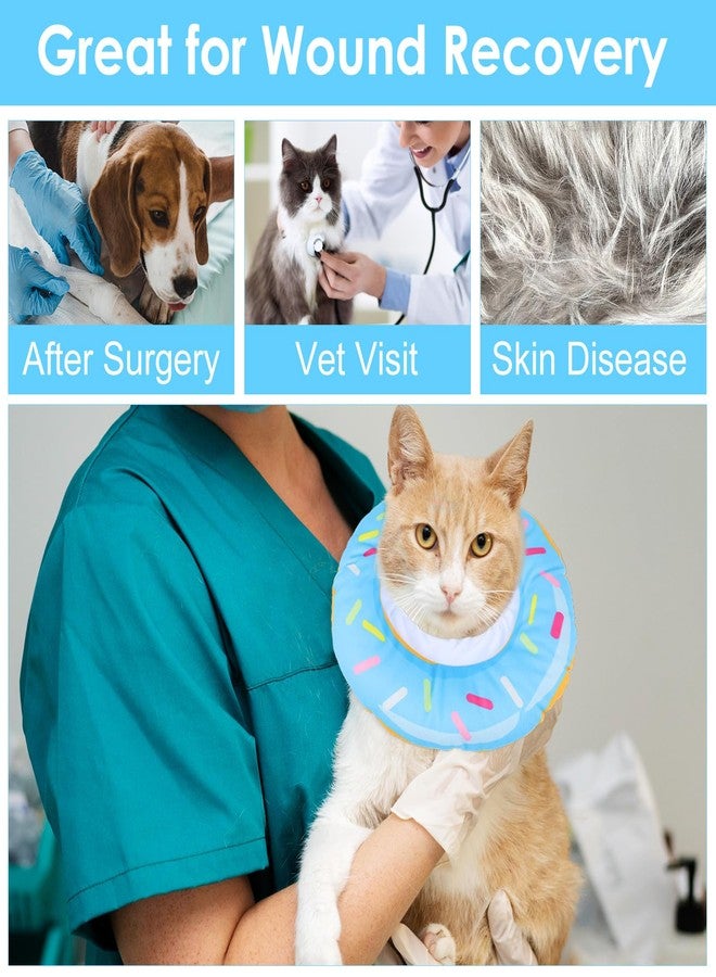 Hpmjz Cat Cone Collar Adjustable Cat Recovery Collar Soft Cone Cute Cats Collars After Surgery Kitten Recovery Cones to Stop Licking Pet Elizabethan Collars for Cats Kittens and Puppies（Blue） - Image 5